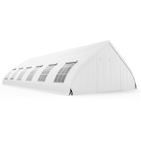 Carpa de fiesta con forma de durazno de 20 x 40 pies con puertas con cremallera - Blanca