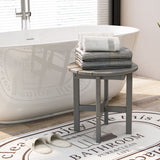 Mesa auxiliar redonda Adirondack de 18 pulgadas con base cruzada y superficie de listones - Gris