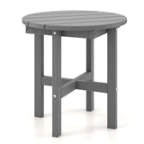 Mesa auxiliar redonda Adirondack de 18 pulgadas con base cruzada y superficie de listones - Gris