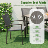 Juego de 6 sillas de patio apilables con asiento de tela transpirable