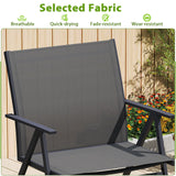 Patio Chairs Set of 2 with Breathable Mesh Fabric and Metal Frame-Gray
