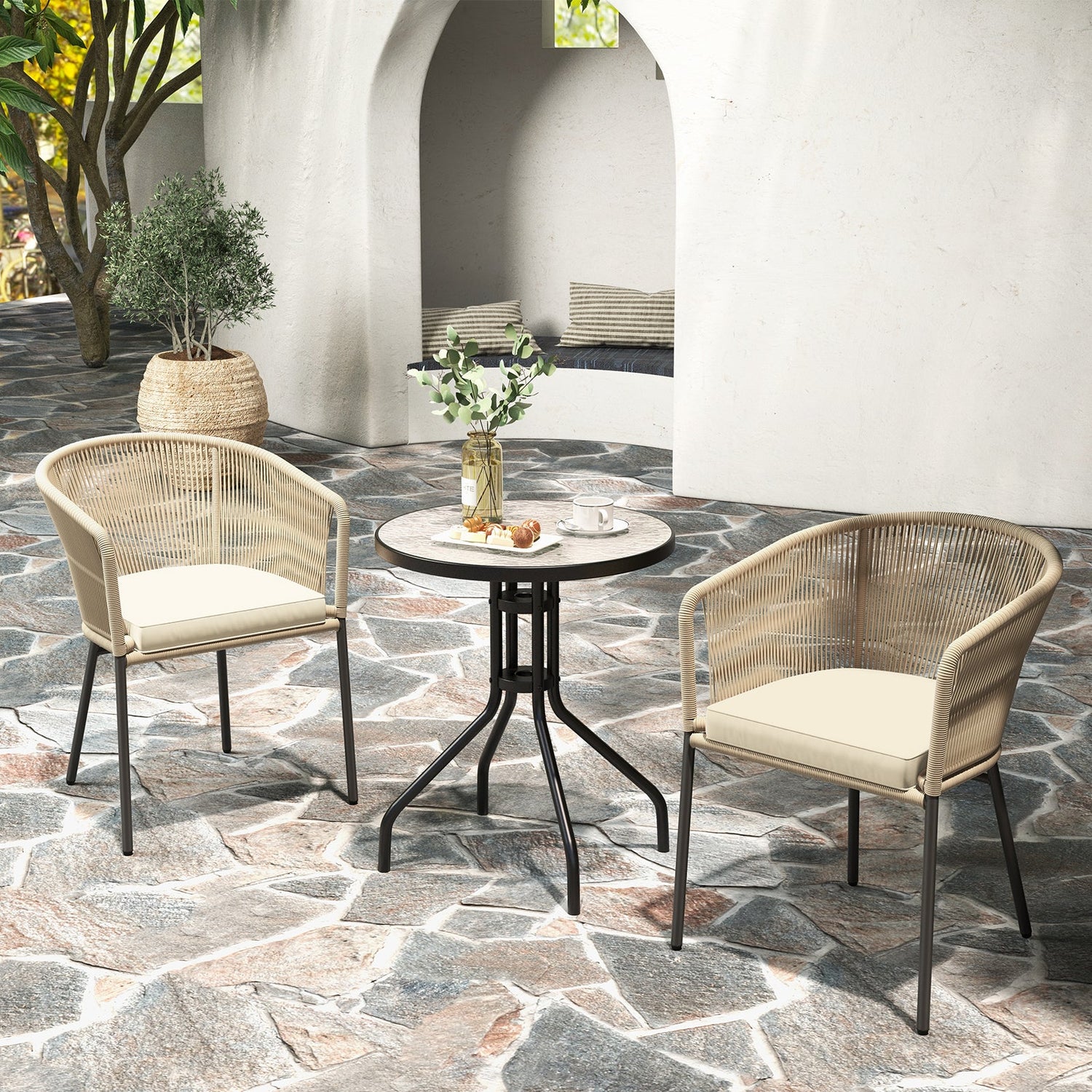 Juego de 4 sillas de patio con