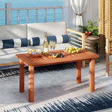 Mesa de centro para patio con tablero de listones para terraza o piscina