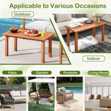 Mesa de centro para patio con tablero de listones para terraza o piscina