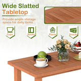 Mesa de centro para patio con tablero de listones para terraza o piscina