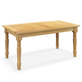 Mesa de centro para patio con estructura de madera de teca maciza y tablero de listones