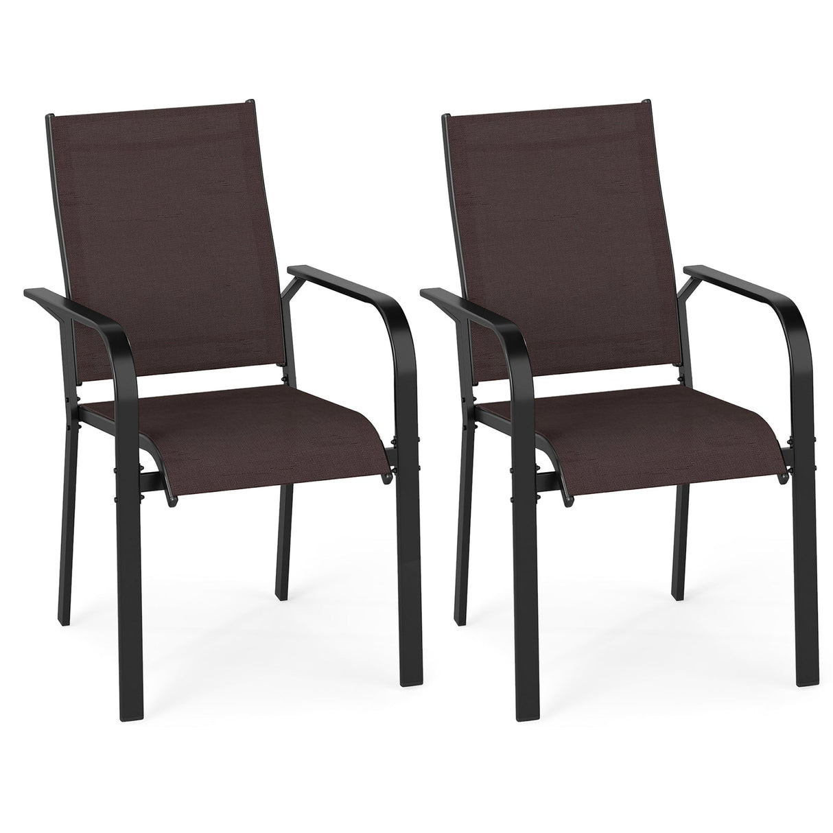 Juego de 2/4/6 sillas de comedor apilables para patio/exteriores