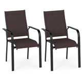 Juego de 2/4/6 sillas de comedor apilables para patio/exteriores