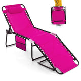 Tumbona plegable reclinable con respaldo y reposapiés ajustables