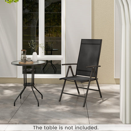 1 Silla de Comedor Plegable para Patio con Respaldo Ajustable de 7 Niveles