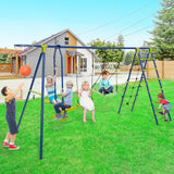 Columpio de jardín 6 en 1 para niños con red para escalar y escalera, 250 kg