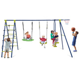 Columpio de jardín 6 en 1 para niños con red para escalar y escalera, 250 kg