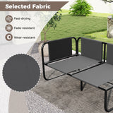 Sofá biplaza para patio con almohadas y cojines de asiento extraíbles - Gris
