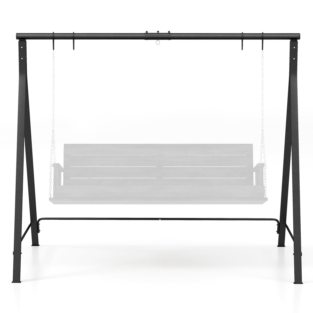 Soporte Metálico para Columpio de Patio con Estructura en Forma de A - Negro