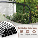 Patio Metal Swing Stand with Double Side Bars and 2-Ring Design-Black