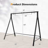 Soporte Metálico para Columpio de Patio con Estructura en Forma de A - Negro