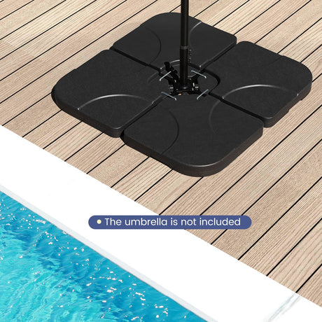 Base de sombrilla para patio de 20 pulgadas con desplazamiento, placa rellena de agua o arena