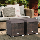 2 otomanas de patio con cojines removibles - gris