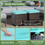 2 Pieces Patio Ottoman with Hidden Storage Space-Mix Grey