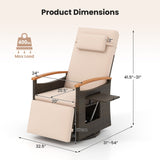 Sillón Reclinable Giratorio 360° de Ratán para Patio con Respaldo y Reposapiés Ajustables