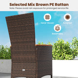 Juego de 4 sillas de ratán para patio, sillas de comedor de mimbre para exteriores con respaldo alto - Beige