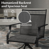 Juego de 2 sillas giratorias de comedor para patio con estructura de metal resistente y reposabrazos