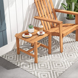Mesa auxiliar de madera de teca para patio con tablero de listones para jardín
