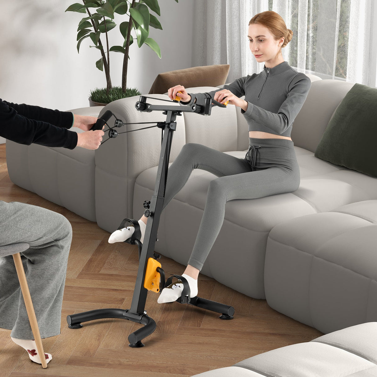 Pedalier con agarre ajustable para personas mayores - Amarillo