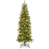 Árbol de Navidad estrecho con 180 luces LED cálidas y multicolor