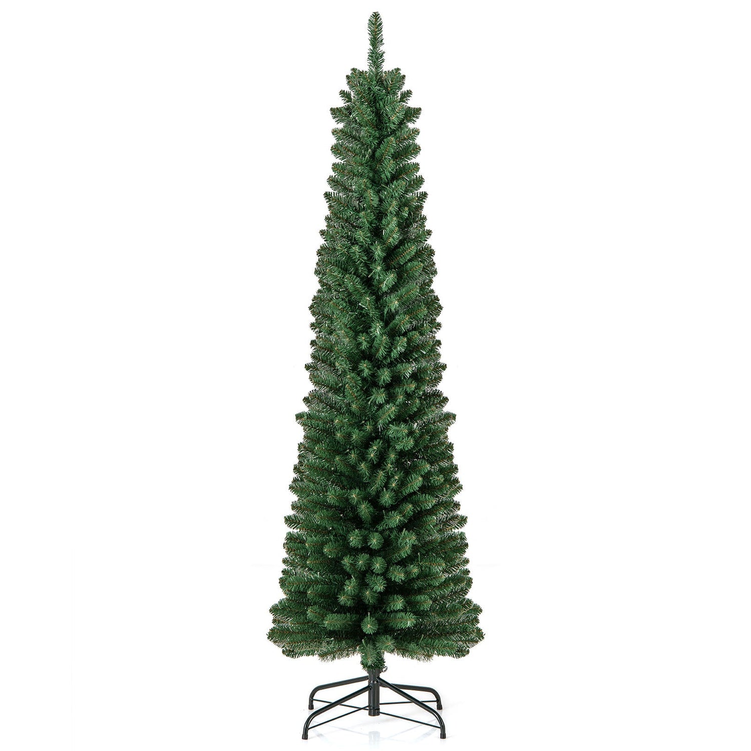 Pencil Christmas Tree with Memory Wire Branch Tips and Warm LED Lights