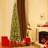 Pencil Christmas Tree with Memory Wire Branch Tips and Warm LED Lights