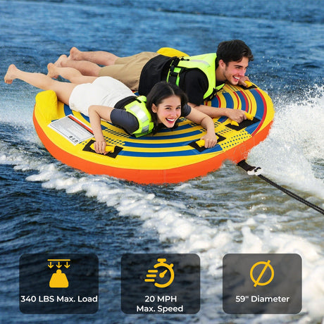 Tubo remolcable inflable para 1 o 2 personas para navegación con conector rápido