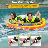 1 or 2 Person Inflatable Towable Tube for Boating with Quick Connector