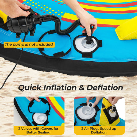 Plataforma remolcable de 3 personas para balsa inflable con válvulas dobles