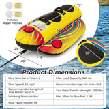 Tubo remolcable inflable de 1 o 2 personas para barco (tipo banana)