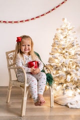 Pijama de bambú de 2 piezas tipo Henley para Navidad, atado con un lazo
