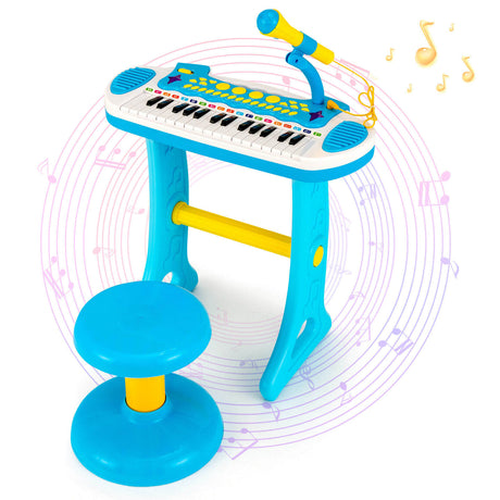 Teclado de piano de juguete de 31 teclas con micrófono y múltiples sonidos para niños de 3 años en adelante