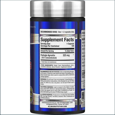 Allmax Fadogia Agrestis 325mg, 120 Cápsulas