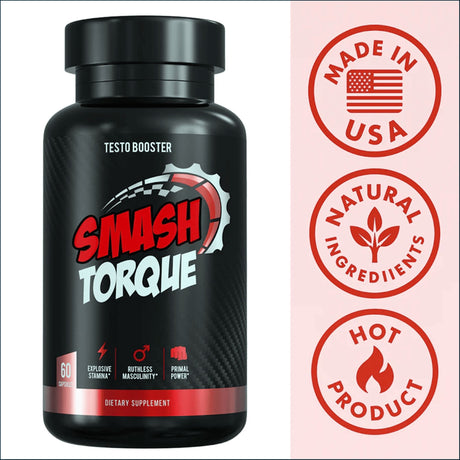 Smash Torque Reforzador de Testosterona, 60 Cápsulas