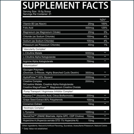 AfterDark Supps EPO+ Preentrenamiento sin estimulantes, 21 porciones