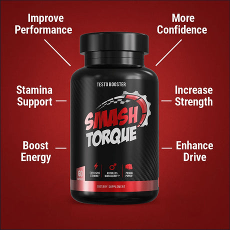 Smash Torque Reforzador de Testosterona, 60 Cápsulas