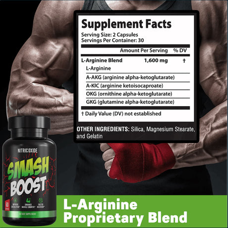Smash Boost Óxido Nítrico Potenciador, 60 Cápsulas