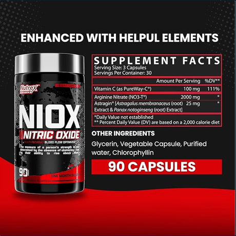 Óxido Nítrico Nutrex Niox, 90 Cápsulas
