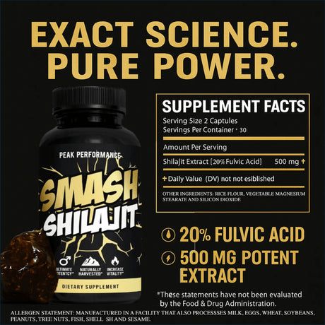 Smash Shilajit, 60 cápsulas