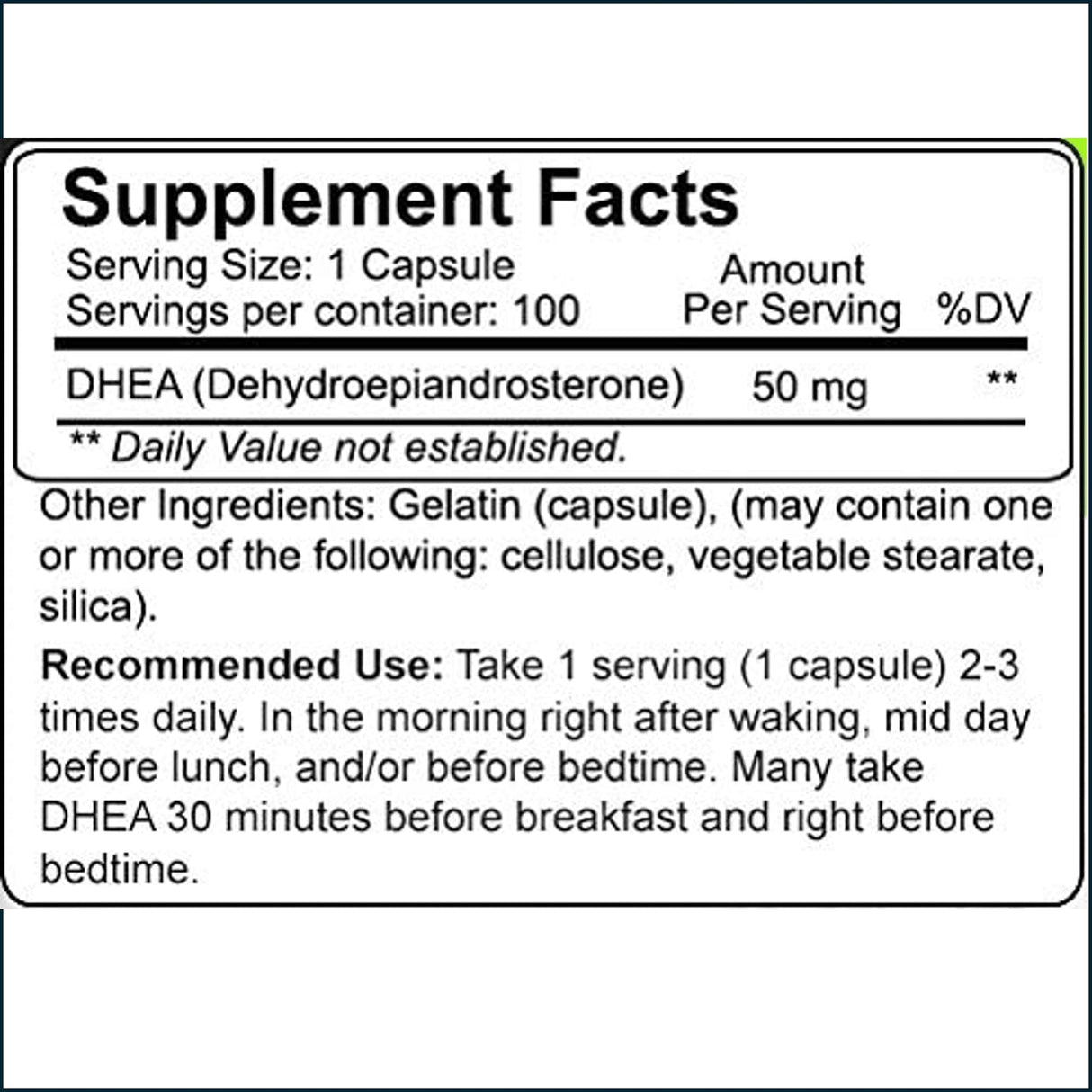 NutraKey DHEA 50mg, 100 Capsules