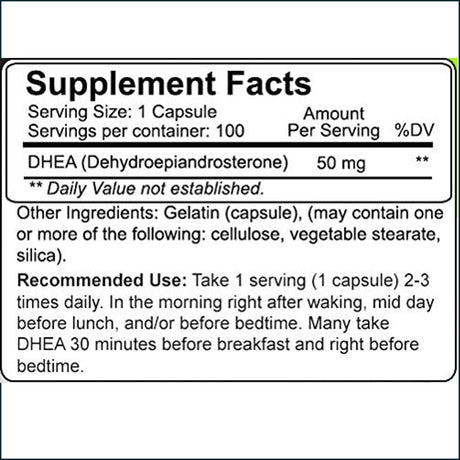 NutraKey DHEA 50mg, 100 Capsules