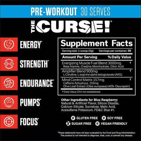 JNX Sports The Curse! Pre-entrenamiento, 30 Servicios