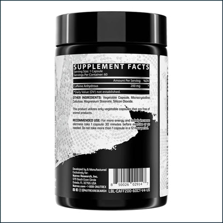 Nutrex Cafeína 200 mg, 60 cápsulas