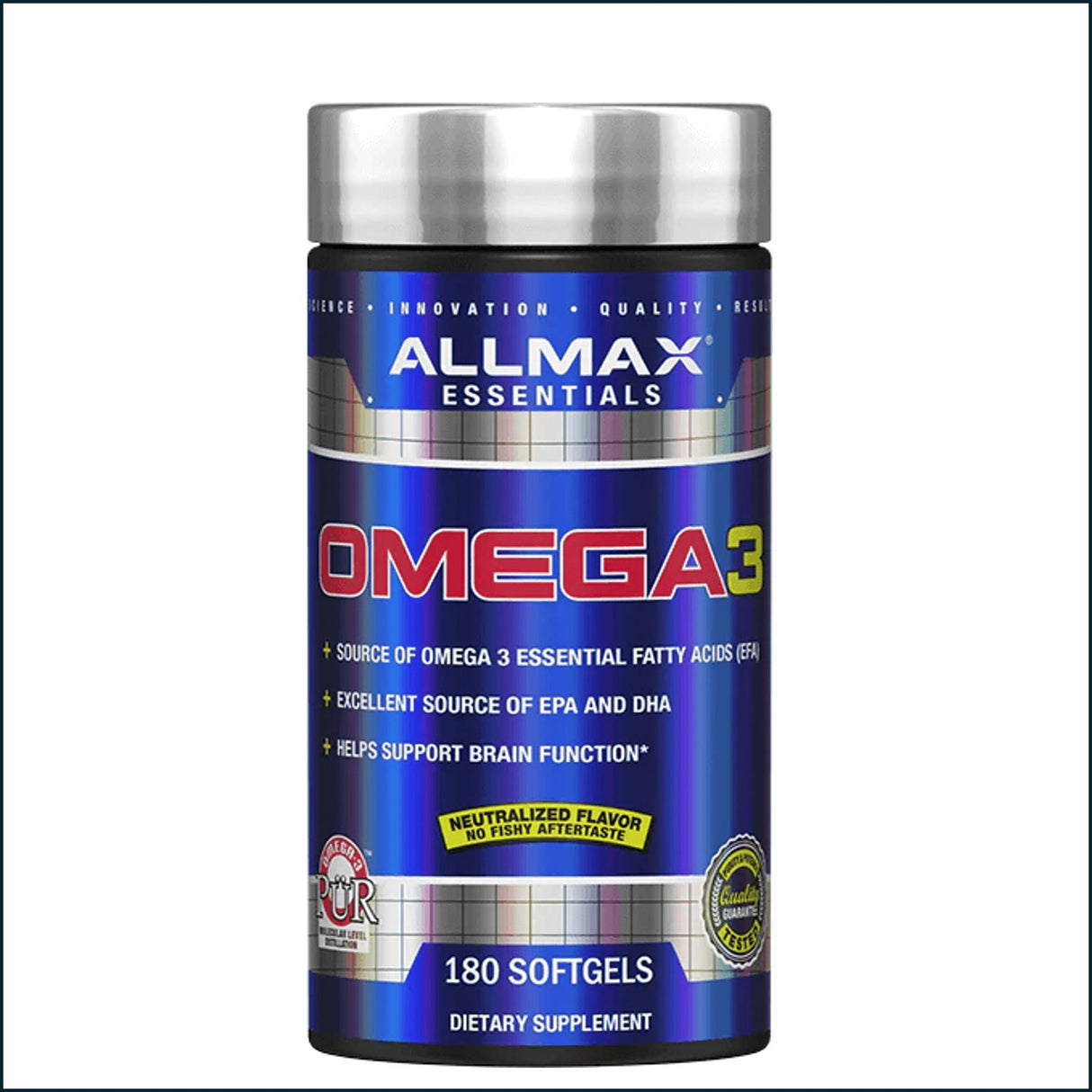 Allmax Omega 3 (Ultra-Pure Cold-Water Fish Oil) 1000mg, 180 Softgels