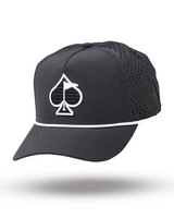 Gorra perforada con cuerda - Negra
